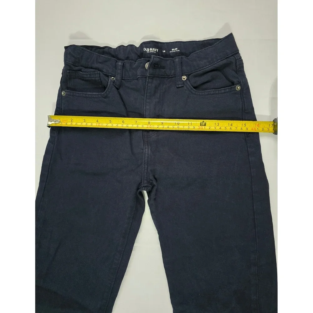 Old Navy Boys Slim Jeans Size 14 Dark Navy Blue 360 Stretch Built-In Flex Pants